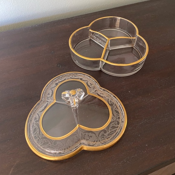 Other - Etched Glass Sectioned Candy Dish